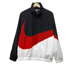 ナイキ NIKE ブルゾン サイズM メンズ 美品 - 黒×白×レッド 長袖/ジップアップ/トリコロール/春/秋【中古】20240326