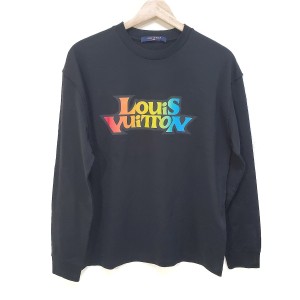 ルイヴィトン 長袖Tシャツ サイズXS メンズ 美品 LVフェードプリンテッドロングスリーブTシャツ 黒×マルチ【中古】20240328