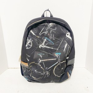 ポールスミス PaulSmith リュックサック レディース - 黒×グレー×マルチ ポリエステル×レザー【中古】20240403