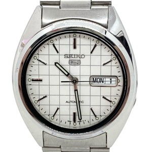 セイコー SEIKO 腕時計 5(ファイブ) 7S26-3040 メンズ 白【中古】20240326