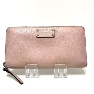 ケイトスペード Kate spade 長財布 レディース - WLRU2820 ピンク ラウンドファスナー レザー【中古】20240318