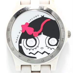 マークジェイコブス MARC BY MARC JACOBS 腕時計 - MBM4563 レディース ラインストーン 白×シルバー×黒【中古】20240323