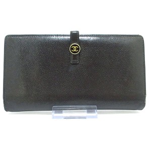 シャネル CHANEL 長財布 レディース ココボタン 黒 レザー【中古】20240310