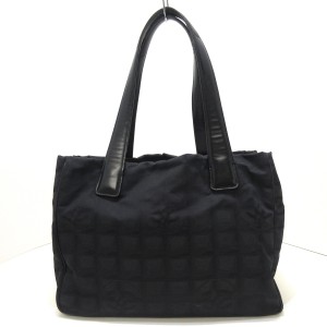 シャネル CHANEL トートバッグ レディース ニュートラベルライントートPM 黒 ナイロンジャガード×レザー【中古】20240310