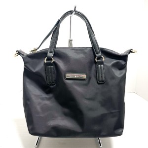 トミーヒルフィガー TOMMY HILFIGER ハンドバッグ レディース - 黒 ナイロン×合皮【中古】20240411