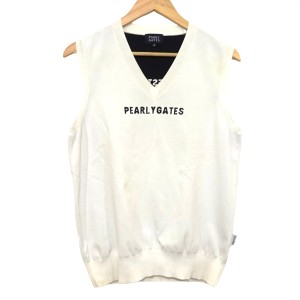 パーリーゲイツ PEARLY GATES ベスト サイズ4 XL メンズ - 白×黒【中古】20240405