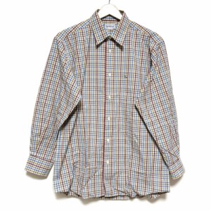 バーバリーズ Burberry's 長袖シャツ サイズM メンズ - アイボリー×ライトブルー×マルチ チェック柄【中古】20240326