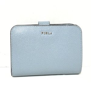 フルラ FURLA 2つ折り財布 レディース - ブルーグレー レザー【中古】20240412