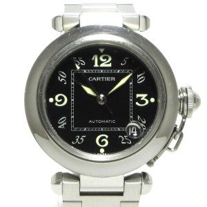 カルティエ Cartier 腕時計 パシャCMM W31076M7 ボーイズ SS 黒【中古】20240614