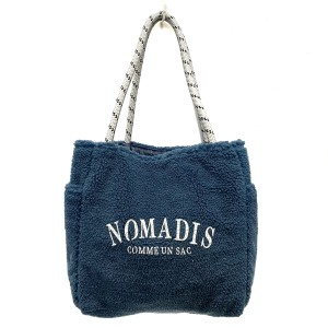 ノマディス NOMADIS ショルダーバッグ レディース - ネイビー×グレー ボア【中古】20240326