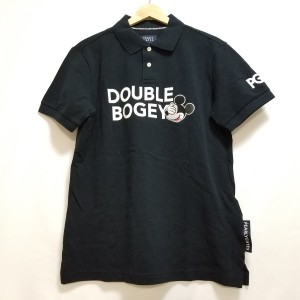 パーリーゲイツ PEARLY GATES 半袖ポロシャツ サイズ5 XL メンズ 美品 - 黒×白×レッド ミッキーマウス/Disneyコラボ【中古】20240410