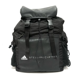 アディダスバイステラマッカートニー ADIDAS BY STELLA McCARTNEY リュックサック レディース - 黒 メッシュ ナイロン【中古】20240501