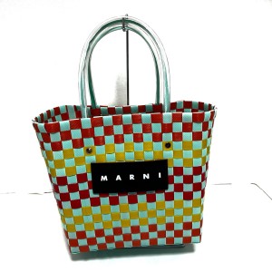 マルニ MARNI トートバッグ レディース マルニマーケット スクエアショッピングバッグ SHMH006A00RF081 編み込み【中古】20240405