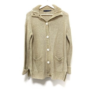 ラルフローレン RalphLauren カーディガン サイズM レディース 美品 - ベージュ 長袖/麻【中古】20240325