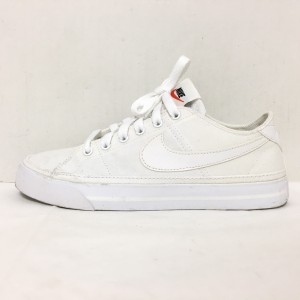 ナイキ NIKE スニーカー 24.5 レディース - CZ0294-100 白 キャンバス×レザー【中古】20240319