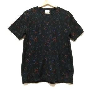 ランバンオンブルー LANVIN en Bleu 半袖Tシャツ サイズ50 メンズ 美品 - 黒×マルチ クルーネック【中古】20240406