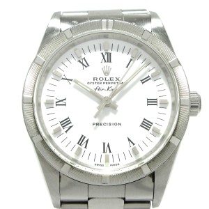 ロレックス ROLEX 腕時計 エアキング 14010M メンズ SS/エンジンターンドベゼル/10コマ(3コマ落ち) 白【中古】20240505