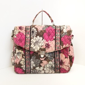 ベラブラッドリー Vera Bradley ハンドバッグ レディース - ピンク×ブラウン×マルチ 花柄/キルティング コットン【中古】20240319