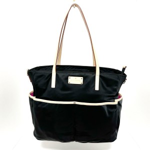 ケイトスペード Kate spade ショルダーバッグ レディース - 黒×ライトブラウン ナイロン×レザー【中古】20240326