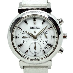 セイコー SEIKO 腕時計 LUKIA(ルキア) V175-0AJ0 レディース クロノグラフ 白【中古】20240323