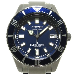 シチズン CITIZEN 腕時計 プロマスター メカニカルダイバー 9051-S129028 メンズ 回転ベゼル ダークネイビー【中古】20240318