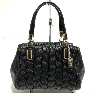 コーチ COACH ハンドバッグ レディース 美品 - 黒 キルティング レザー【中古】20240405