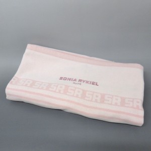 ソニアリキエル SONIARYKIEL 小物 レディース - ピンク×ライトピンク 毛布/ボーダー コットン【中古】20240409