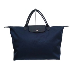 ロンシャン LONGCHAMP ハンドバッグ レディース ル・プリアージュネオ ダークネイビー ナイロン×レザー【中古】20240414