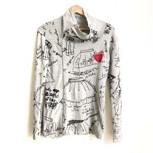 デシグアル Desigual カーディガン サイズEUR. M レディース - グレー×黒×レッド 長袖/ジップアップ/ハート【中古】20240406