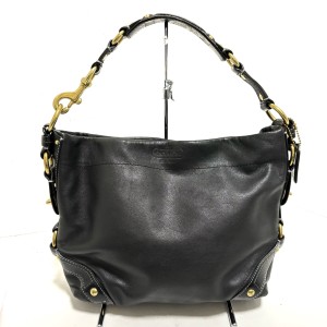 コーチ COACH ショルダーバッグ レディース 美品 カーリーレザーショルダーバッグ F10615 黒 レザー【中古】20240407