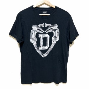 ディーゼル DIESEL 半袖Tシャツ サイズS メンズ - 黒×白 クルーネック/S【中古】20240426