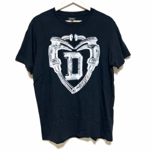 ディーゼル DIESEL 半袖Tシャツ サイズM メンズ - 黒×白 クルーネック/M【中古】20240426