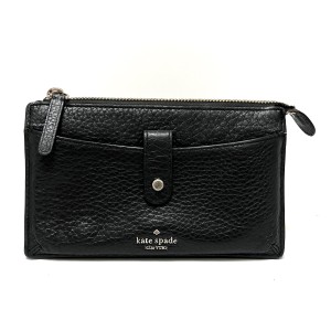 ケイトスペード Kate spade 財布 レディース - WLRU5470 黒 ショルダーウォレット レザー【中古】20240424