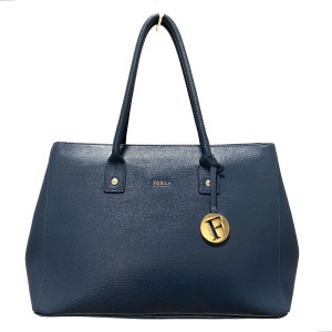 フルラ FURLA トートバッグ レディース - ネイビー レザー【中古】20240410