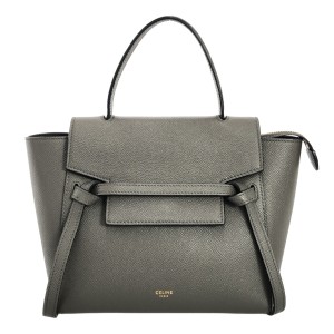 セリーヌ CELINE ハンドバッグ レディース ベルトバッグナノ 189003ZVA.10DC グレー グレインドカーフスキン 【中古】20240426