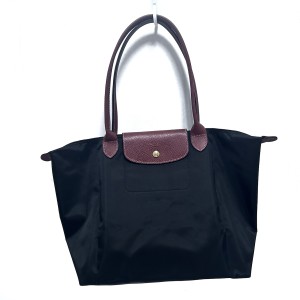 ロンシャン LONGCHAMP ショルダーバッグ レディース ル・プリアージュオリジナル 黒×ダークブラウン ナイロン×レザー【中古】20240522