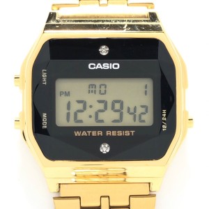 カシオ CASIO 腕時計 - A159WGE メンズ 黒【中古】20240406
