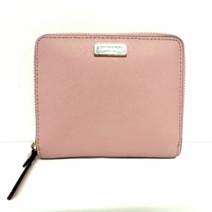 ケイトスペード Kate spade 2つ折り財布 レディース 美品 - WLRU2909 ピンクベージュ ラウンドファスナー レザー【中古】20240326