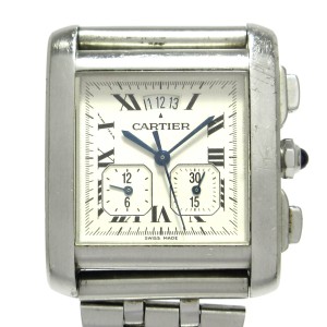 カルティエ Cartier 腕時計 タンクフランセーズクロノリフレックス W5101455 メンズ アイボリー【中古】20240318
