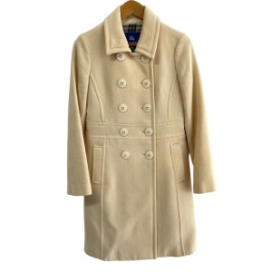 バーバリーブルーレーベル Burberry Blue Label Pコート サイズ38 M レディース - アイボリー 長袖/ロング丈/秋/冬【中古】20240509