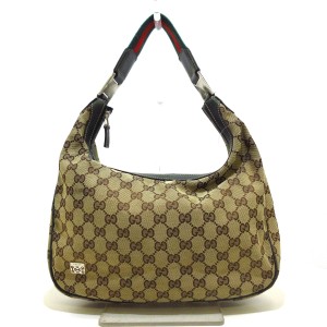 グッチ GUCCI ショルダーバッグ レディース GG柄/シェリー 145757 ベージュ×ダークブラウン×マルチ【中古】20240323