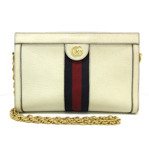 グッチ GUCCI ショルダーバッグ レディース オフィディア GG スモール ショルダーバッグ 503877 白 レザー【中古】20240326