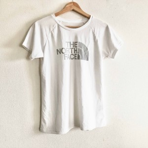 ノースフェイス THE NORTH FACE 半袖Tシャツ サイズM レディース - 白×グレー クルーネック【中古】20240406