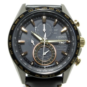 シチズン CITIZEN 腕時計 ATTESA(アテッサ) H800-R008501/AT8158-14H メンズ エコドライブ/クロノグラフ/電波/チタン【中古】20240329