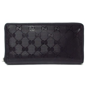 グッチ GUCCI 長財布 レディース インプリメ 307987 黒 PVC(塩化ビニール)【中古】20240327