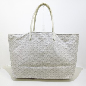 ゴヤール GOYARD トートバッグ レディース サンルイPM 白 コーティングキャンバス×レザー【中古】20240428