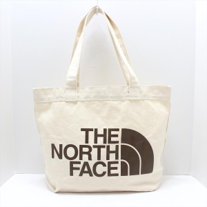 ノースフェイス THE NORTH FACE トートバッグ レディース - アイボリー×ダークブラウン コットン【中古】20240424