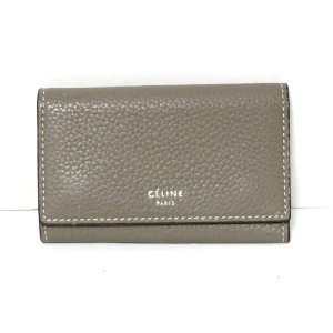 セリーヌ CELINE キーケース レディース - グレーベージュ 6連フック レザー【中古】20240415