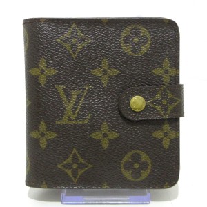 ルイヴィトン LOUIS VUITTON 2つ折り財布 モノグラム レディース コンパクト・ジップ M61667 モノグラム･キャンバス【中古】20240406