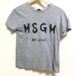 エムエスジィエム MSGM 半袖Tシャツ サイズS レディース - グレー×黒 クルーネック【中古】20240406